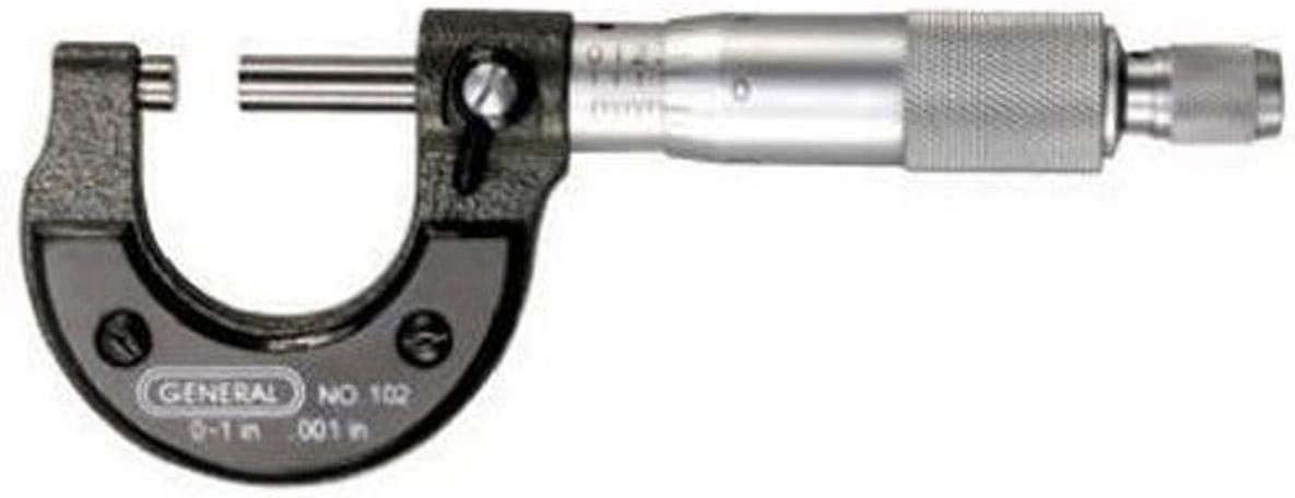 General Tools 102 0-Inch to 1-Inch .001-Inch Graduation Micrometer