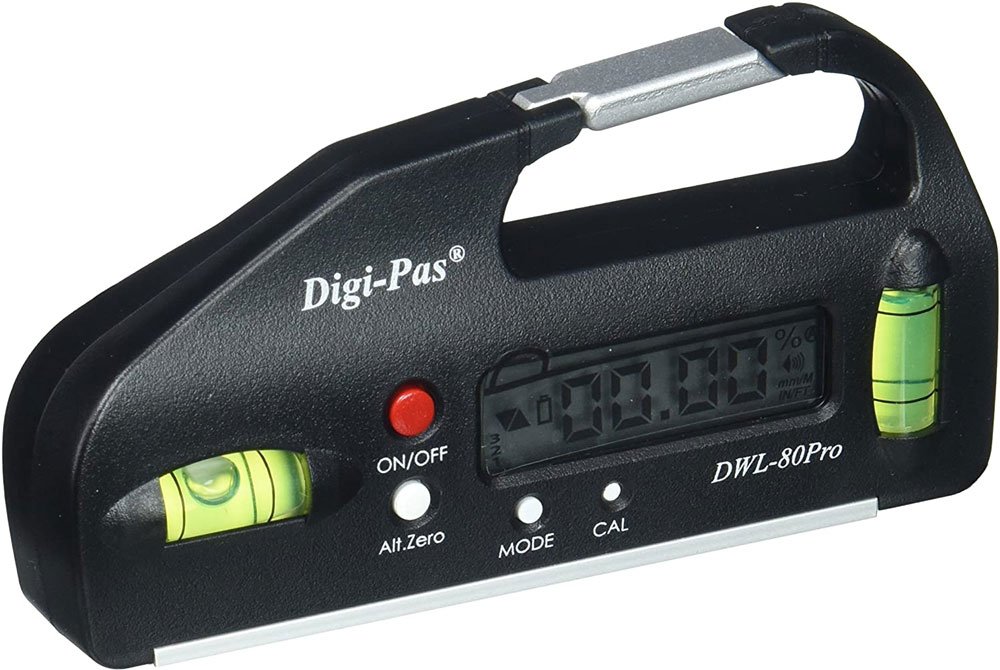 DigiPas DWL80PRO Pocket Size Digital Protractor, Level, Electronic Angle Gauge, Angle Finder, Bevel Gauge