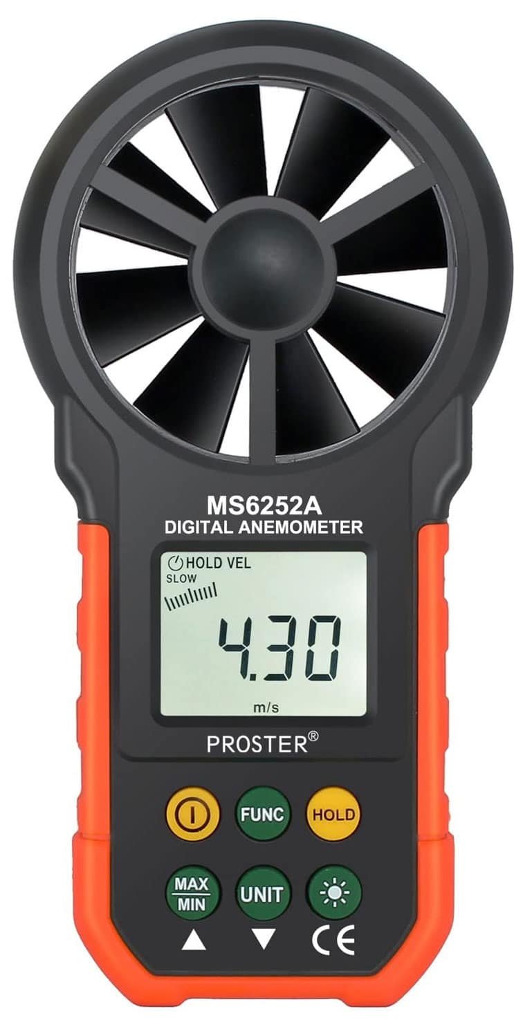 Proster Anemometer- Portable Wind Speed Meter (MS6252A)