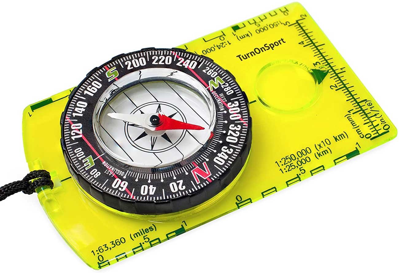 TurnOnSport Orienteering Baseplate Compass